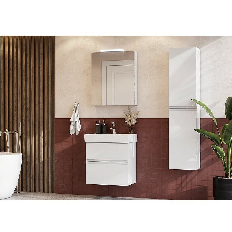 Шкаф-пенал для ванной Roca Oleta 350х1500х257 мм / A857650806 белый глянец