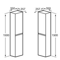 Шкаф-пенал для ванной Roca Oleta 350х1500х257 мм / A857650806 белый глянец — 10