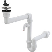 Сифон для мойки AlcaDrain (AlcaPlast) A870P-DN40 экономящий пространство со штуцером — 1