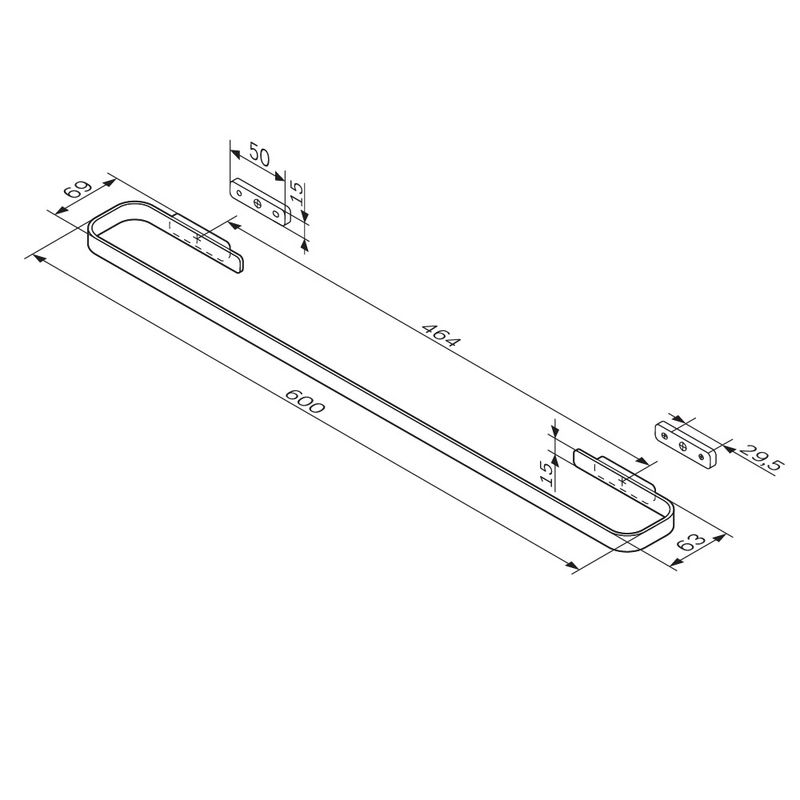 Держатель для полотенец AM.PM Func A8F346422 черный матовый 60 см