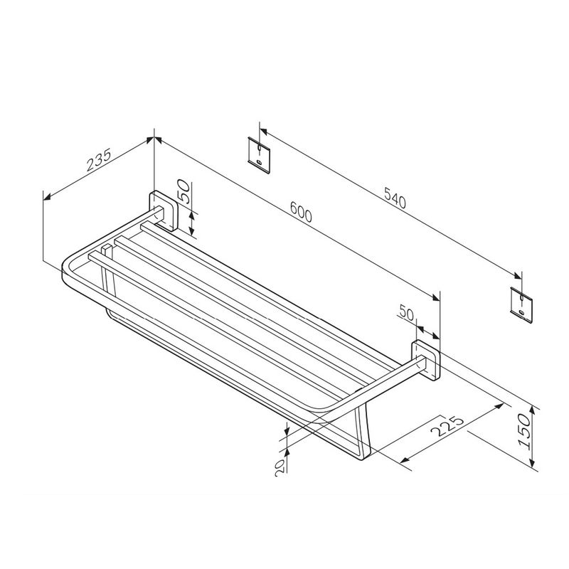 Полка для ванной AM.PM Func A8F37722 черный матовый