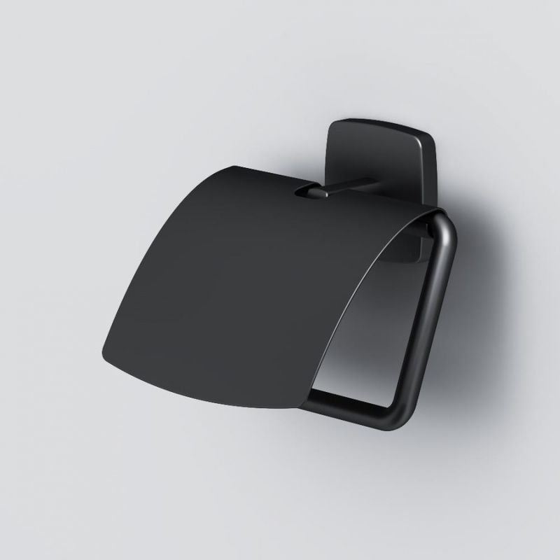 Держатель для туалетной бумаги AM.PM Gem A90341422 черный матовый с крышкой