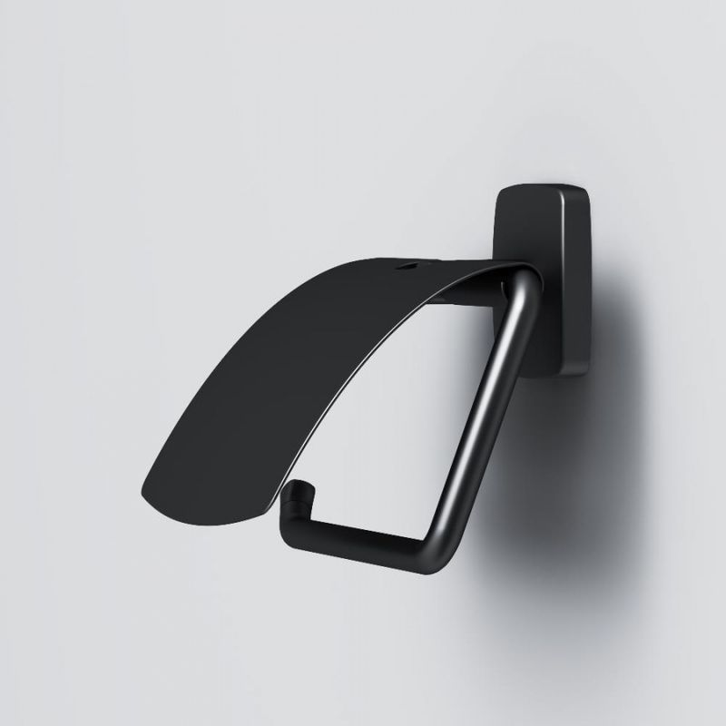 Держатель для туалетной бумаги AM.PM Gem A90341422 черный матовый с крышкой