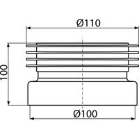 Манжета для унитаза AlcaDrain (AlcaPlast) A99 прямая — 2