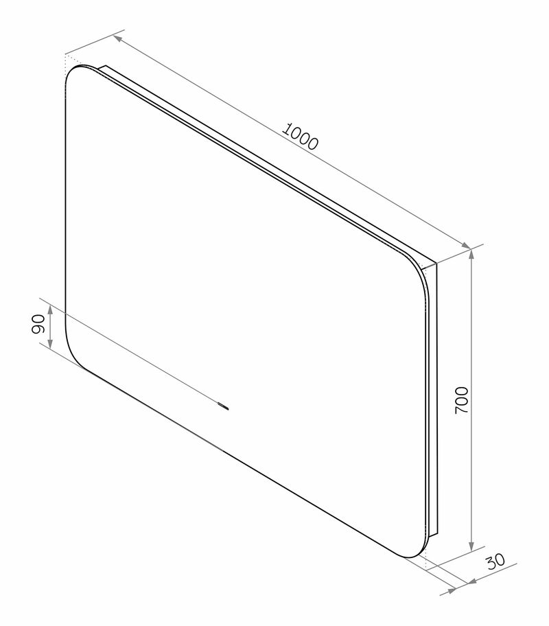 АДХИЛ - 1000х700 Зеркало Led, ореол с бесконт.сенс., холод.подсветка с подогревом