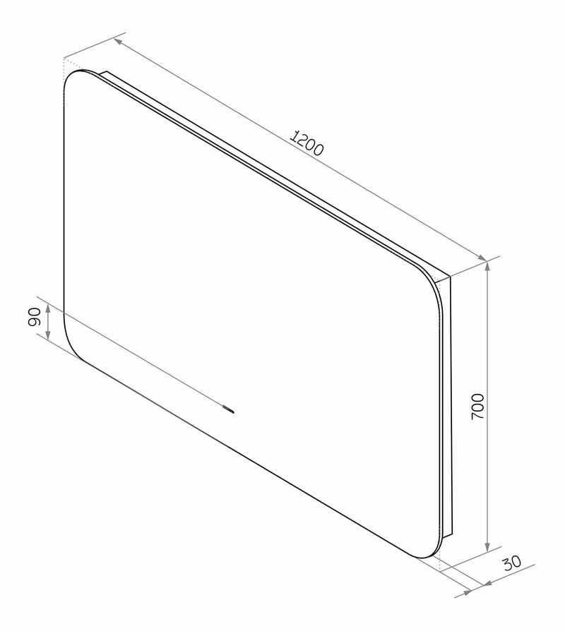 АДХИЛ - 1200х700 Зеркало Led, ореол с бесконт.сенс., холод.подсветка с подогревом