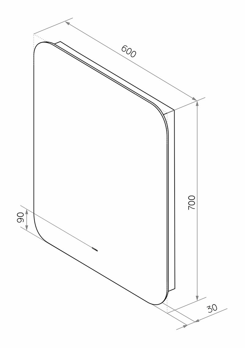 АДХИЛ - 600х700 Зеркало Led, ореол с бесконт.сенс., холод.подсветка с подогревом