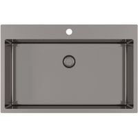 Кухонная мойка из нержавеющей стали AquaSanita Steel AIR 100 M-T graphite — 1