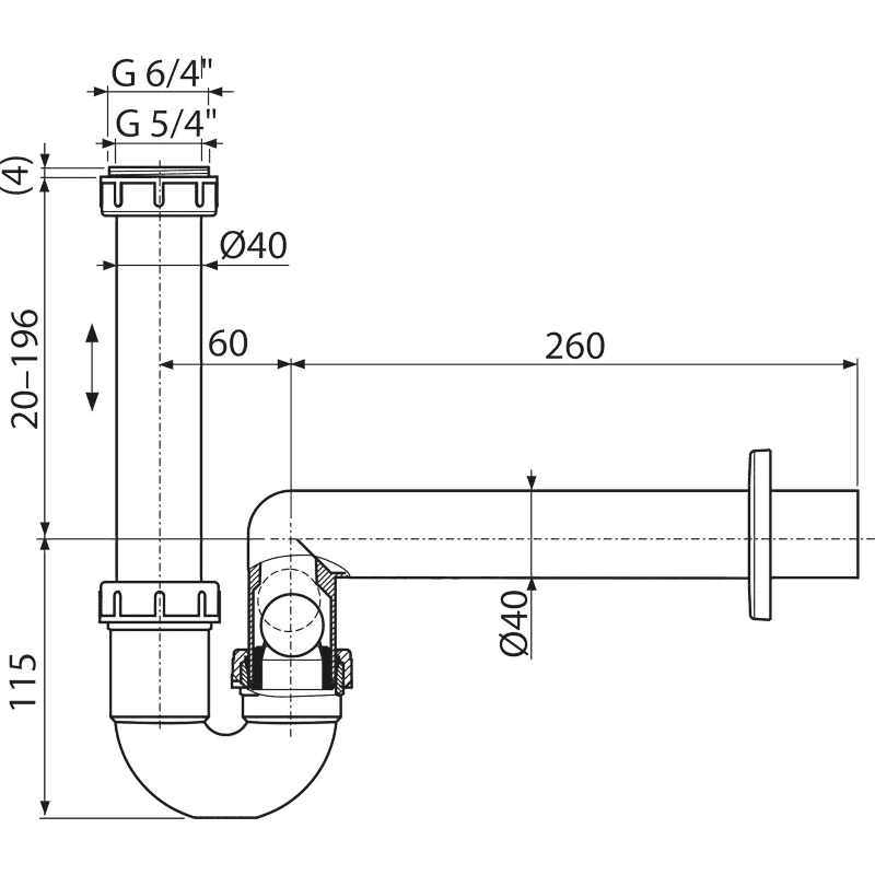 Сифон для сбора конденсата DN40 AKS3