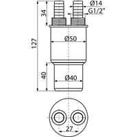 Переходная муфта AlcaDrain (AlcaPlast) HT 40/50×G1/2" AKS6 — 2