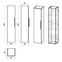 Шкаф-пенал для ванной Brevita Alicante 35 универсальный / ALI-05035-03 капучино матовая эмаль — 11
