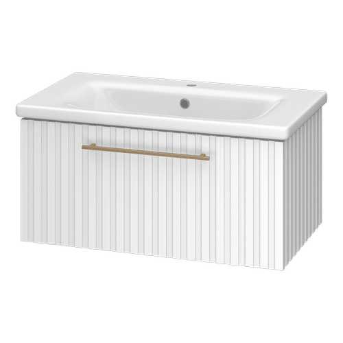 Тумба под раковину Brevita Alicante 80 подвесная с 1 ящ. / ALI-09080-0101Я белая матовая эмаль