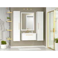 Тумба под раковину Brevita Alicante 80 подвесная с 1 ящ. / ALI-09080-0101Я белая матовая эмаль — 5