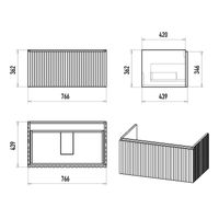 Тумба под раковину Brevita Alicante 80 подвесная с 1 ящ. / ALI-09080-4601Я капучино матовая эмаль — 6