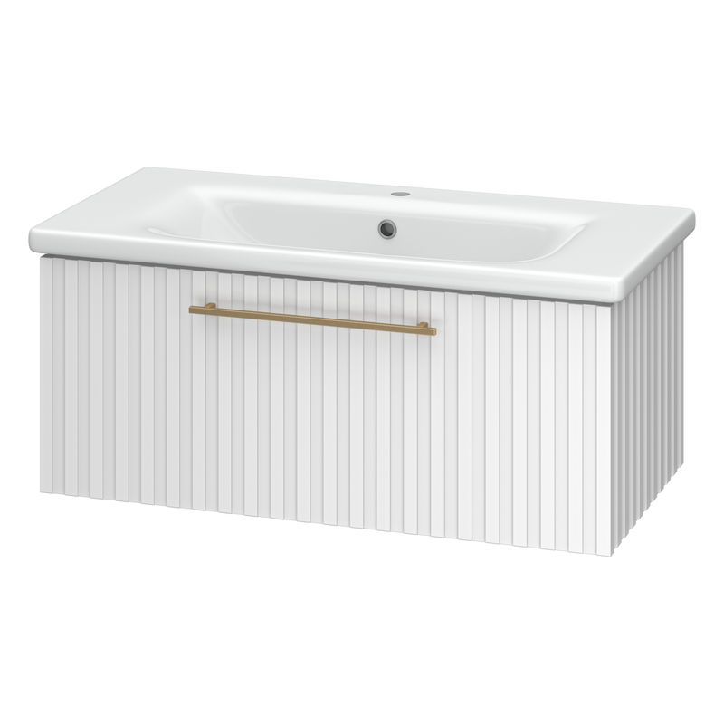 Тумба под раковину Brevita Alicante 90 подвесная с 1 ящ. / ALI-09090-0101Я белая матовая эмаль