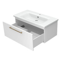 Тумба под раковину Brevita Alicante 90 подвесная с 1 ящ. / ALI-09090-0101Я белая матовая эмаль — 4