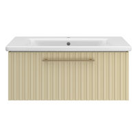 Тумба под раковину Brevita Alicante 90 подвесная с 1 ящ. / ALI-09090-4601Я капучино матовая эмаль — 2