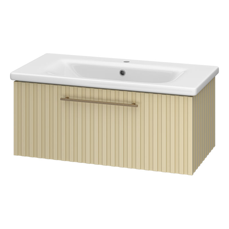 Тумба под раковину Brevita Alicante 90 подвесная с 1 ящ. / ALI-09090-4601Я капучино матовая эмаль