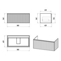 Тумба под раковину Brevita Alicante 90 подвесная с 1 ящ. / ALI-09090-4601Я капучино матовая эмаль — 6