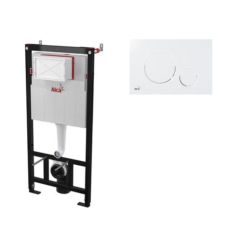 Инсталляция для унитаза AlcaDrain (AlcaPlast) AM101/1120 с клавишей смыва M670 (белая)