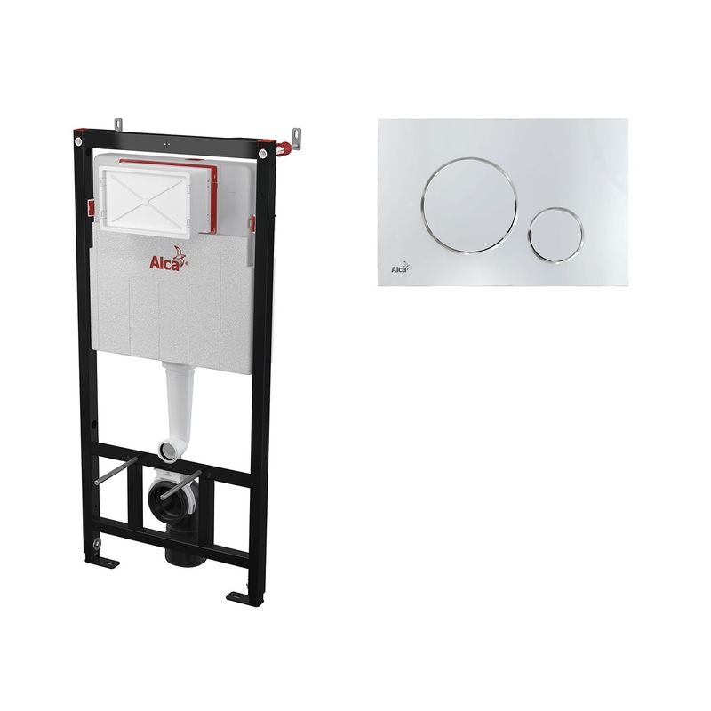 Инсталляция для унитаза AlcaDrain (AlcaPlast) AM101/1120 с клавишей смыва M671 (хром)