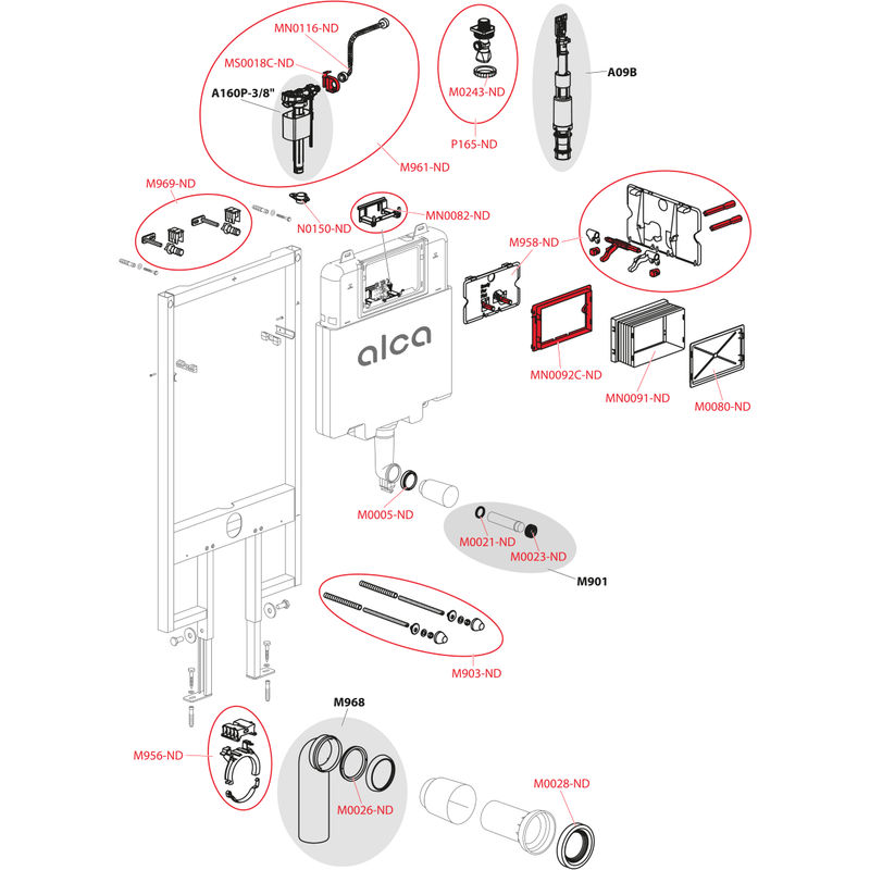 Инсталляция для унитаза AlcaDrain (AlcaPlast) AM1101/1200 для сухой установки (для гипсокартона)