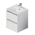 M85AFHX0502WG X-Joy, База под раковину, подвесная, 50 см, 2 ящика, белый глянец