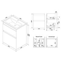 Тумба под раковину AM.PM X-Joy 50 см подвесная 2 ящика / M85AFHX0502WG белый глянец — 11