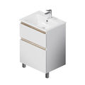 M85AFSX06021WG X-Joy, База под раковину, напольная, 60 см, 2 ящика, белый глянец