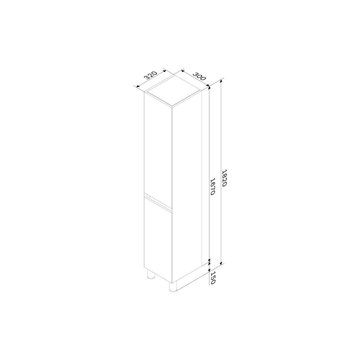 M9XCSR0302OF Above, шкаф-колонна, напольная, правая, 30 см, дуб золотой