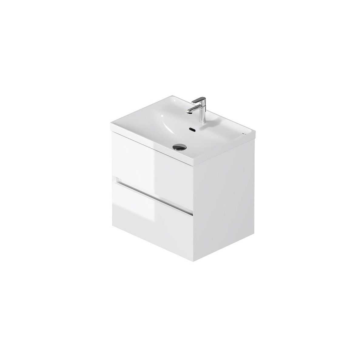 M9XFHX0602WG Above, база под раковину, подвесная, 2 ящика, 60 см, белый глянец