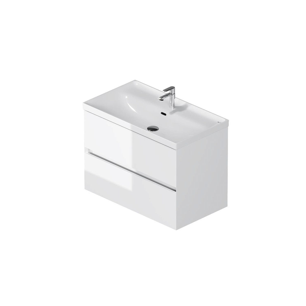 M9XFHX0802WG Above, база под раковину, подвесная, 2 ящика, 80 см, белый глянец