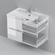 M9XFHX0802WG Above, база под раковину, подвесная, 2 ящика, 80 см, белый глянец