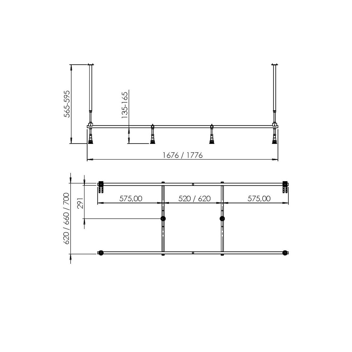 W60A-170-070W-A Ванна акриловая Libre 170x70