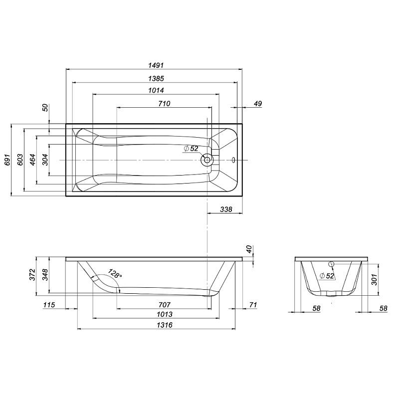 Акриловая ванна AM.PM Gem A1 150x70 W90A-150-070W-A1