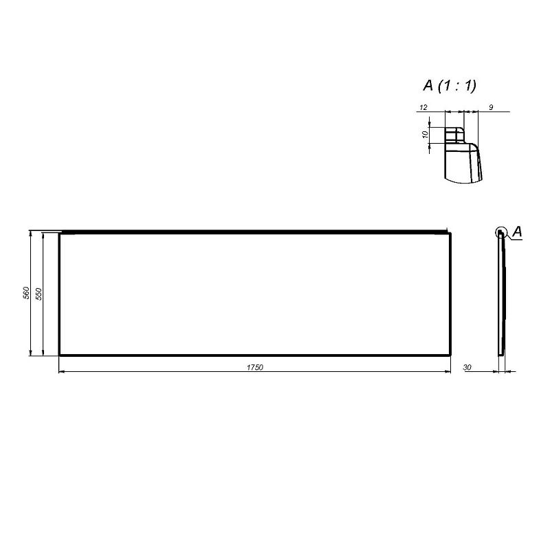 Экран для ванны фронтальный AM.PM Gem 175 W93A-175-075W-P