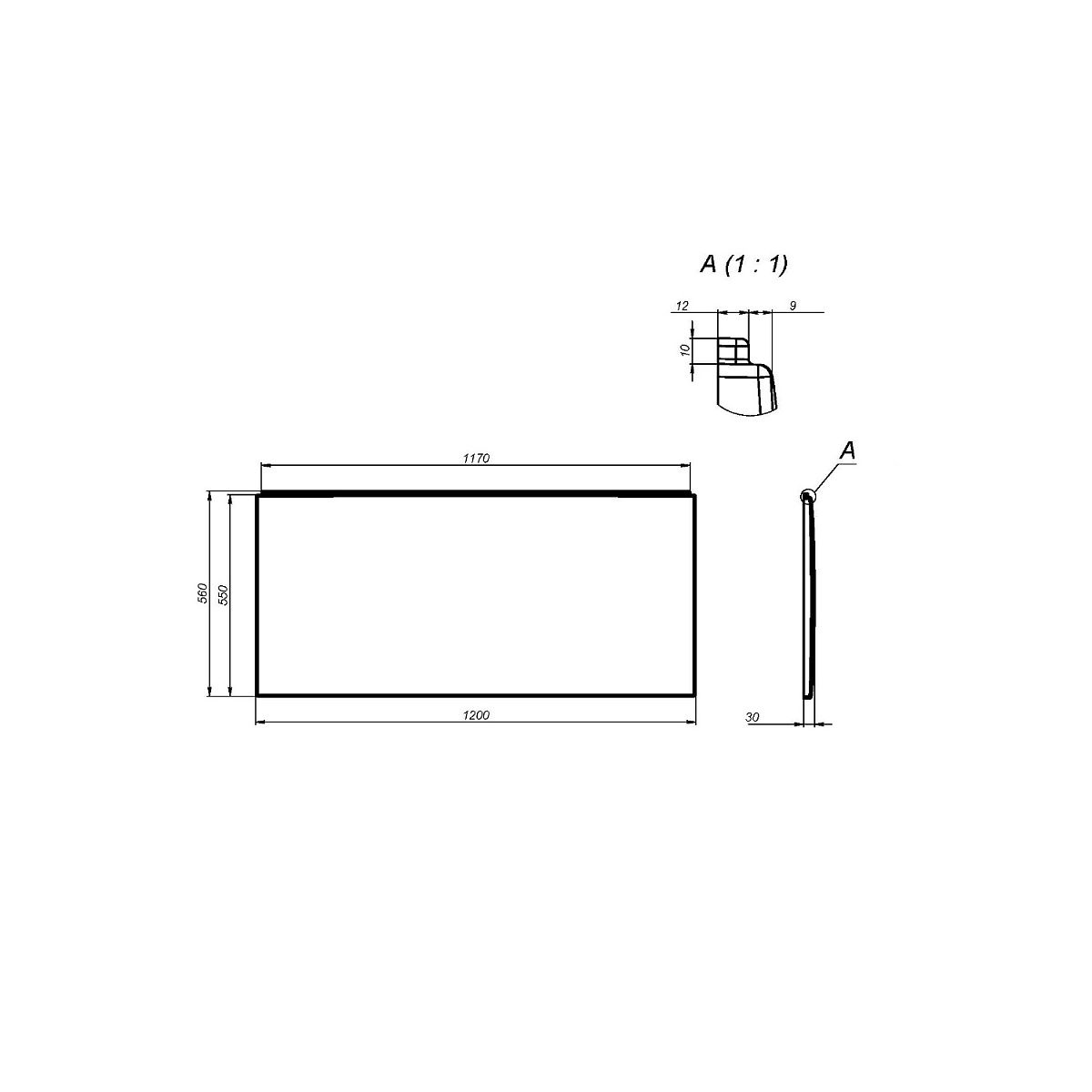 W94A-120-070W-P X-joy панель фронтальная для ванны 120 см
