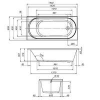 Акриловая ванна AM.PM X-Joy W94A-150-070W-A 150×70 — 10