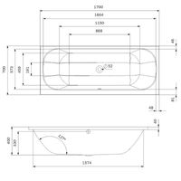 Акриловая ванна AM.PM Above 170x70 W9XA-170-070W-A — 8