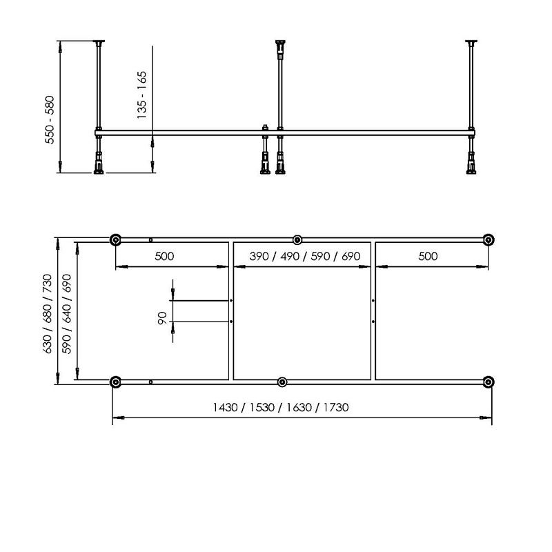 Акриловая ванна AM.PM Above 170x70 W9XA-170-070W-A