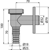Сифон для стиральной машины AlcaDrain (AlcaPlast) APS1 наружный (хром) — 2