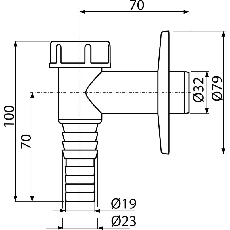 Сифон для стиральной машины AlcaDrain (AlcaPlast) APS2 наружный (белый)