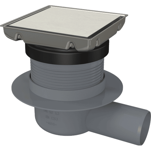 Душевой трап AlcaDrain (AlcaPlast) APV140 из нержавеющей стали 130×130 мм боковой сток с двусторонней решеткой