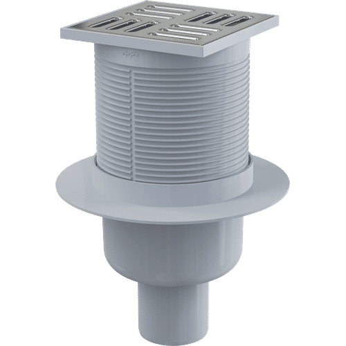 Душевой трап AlcaDrain (AlcaPlast) APV2 105×105/50 мм прямой сток решетка из нержавеющей стали гидрозатвор мокрый