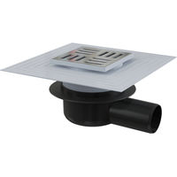 Душевой трап AlcaDrain (AlcaPlast) APV26C 105×105/50 мм боковой сток решетка из нержавеющей стали воротник изоляции 2–го уровня гидрозатвор сухой — 1