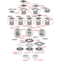 Душевой трап AlcaDrain (AlcaPlast) APV4444 150×150/50/75 мм прямой сток решетка из нержавеющей стали фланец из нержавеющей стали воротник изоляции 2–го уровня гидрозатвор сухой и мокрый — 3