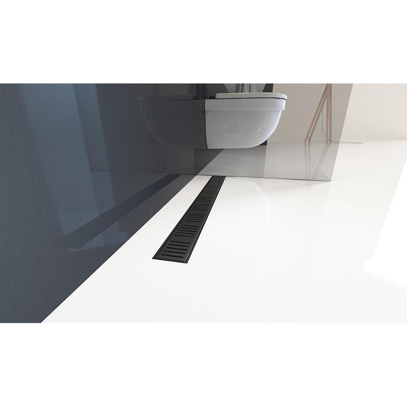 Душевой лоток AlcaDrain (AlcaPlast) APZ10BLACK-550M перфорированная решетка черный матовый