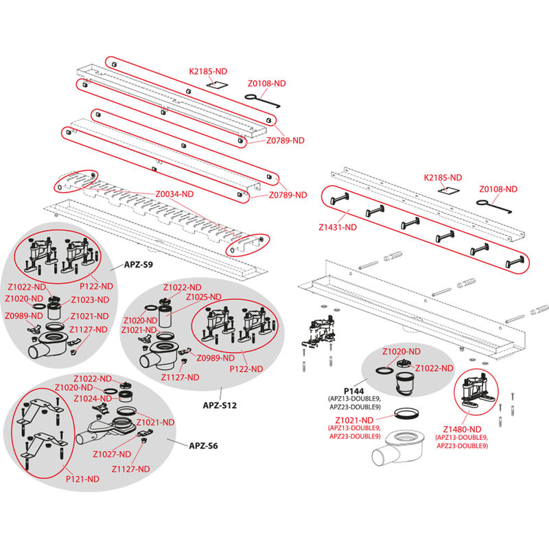 Душевой лоток AlcaDrain (AlcaPlast) APZ13-DOUBLE9-750