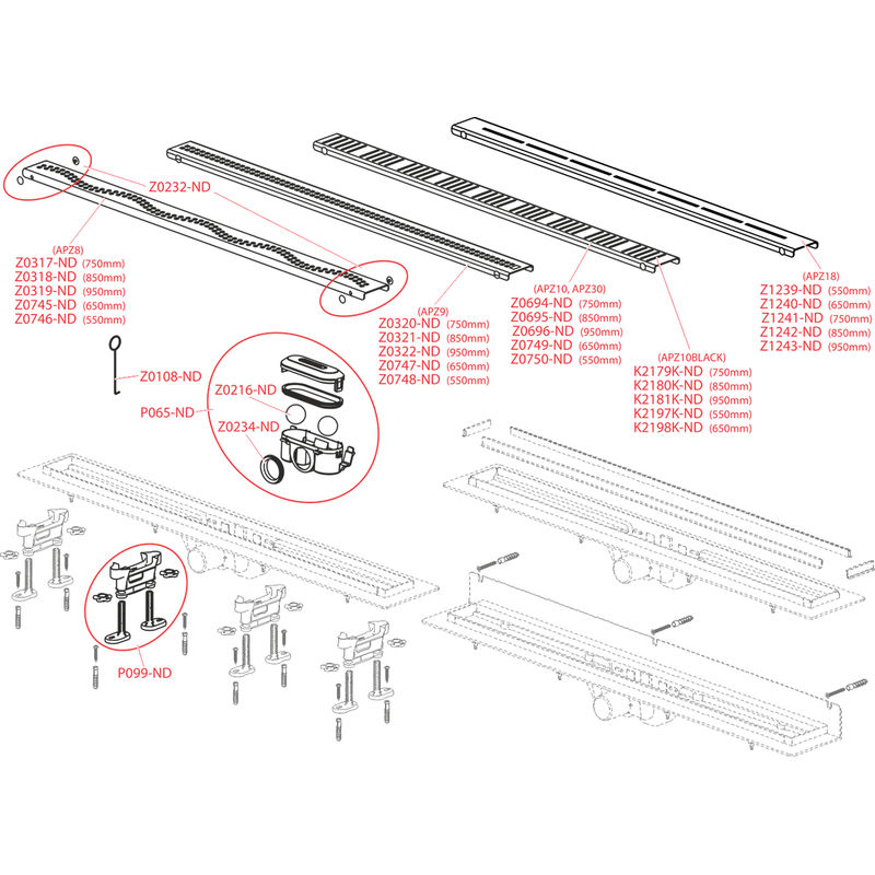 Душевой лоток AlcaDrain (AlcaPlast) APZ18-550M перфорированная решетка