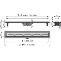 Душевой лоток AlcaDrain (AlcaPlast) APZ8-650M перфорированная решетка — 2
